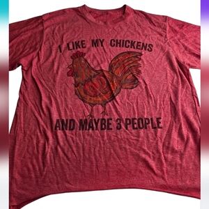 Love My Chickens Tee Women's M Red 2981-z